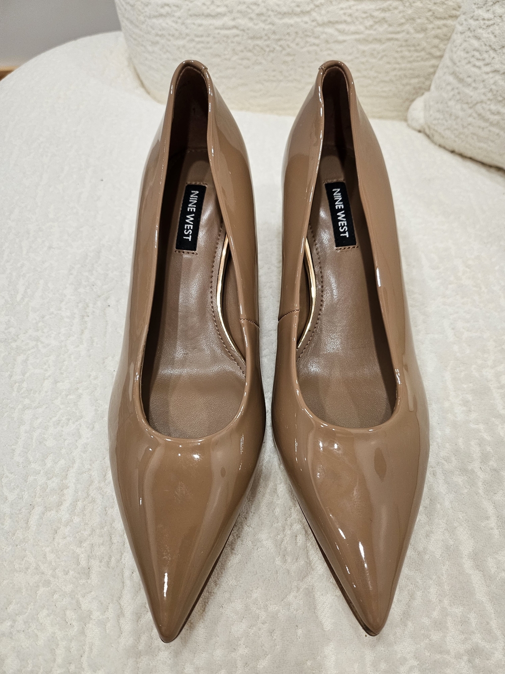 Nine West Women's Nude Patent Pointed-Toe Pumps
